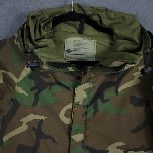 Equa Industries USGI Jacket Men Small Camo Nylon Military Parka Cold Weather 90s - Picture 2 of 12